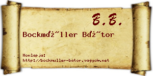 Bockmüller Bátor névjegykártya